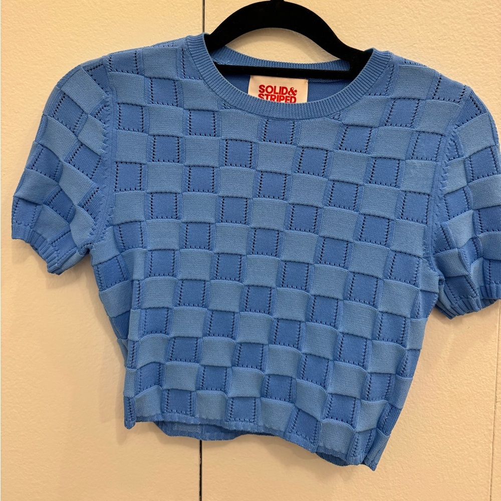 Solid and striped crop top